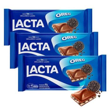 Imagem de Kit 3 Chocolate Lacta Oreo 90g