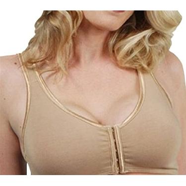 Imagem de Valmont Sutiã feminino confortável com fecho frontal, Bege, 34A