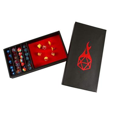 Imagem de Forged Dice Co. Dice Battle Pit Dice Tray - 2 Dice Trays in 1 with Staging Area - Rolling Tray and Storage Compatible with Any Dice Game, D&D and RPG Gaming - Red