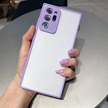 Imagem de Capa de telefone fosca para Samsung Galaxy S21 S20 FE S10 S9 S8 Note 20 Ultra 10 Plus 9 8 A72 A52 A71 A51 Capa dura para PC TPU, Roxo, Para Galaxy A51 4G