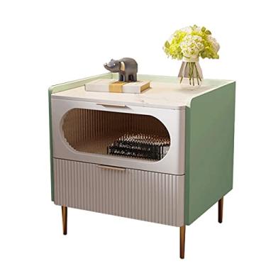 Imagem de jinyi2016SHOP Mesas Laterais de Cama Mesa de Cabeceira para Quarto Instalação Sem Madeira Armário Cabeceira Armário Ardósia Mesas de Cabeceira para Quarto (Cor: 04, Tamanho: 15,6"/40 cm)