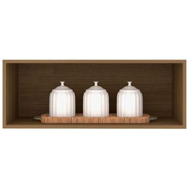 Imagem de Armário Aéreo Nicho Geladeira Evidence Sem Porta Poliman Móveis Carvalho