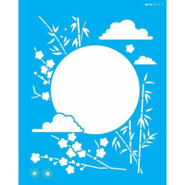 Imagem de Stencil 20X25 Oriental Sol E Bambu - Opa 3179