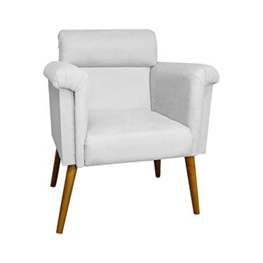 Imagem de Poltrona Decorativa Elisa Pés Palito Suede Branco - DS Estofados