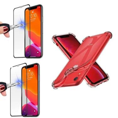 Imagem de Kit Capinha Case Celular + 2X Película Vidro 3D Compatível iPhone XR