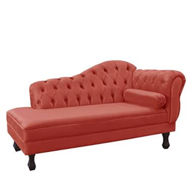 Imagem de Recamier Sofá Divã Com Pés Retro 180X80 - Elã (Suede Vermelho)