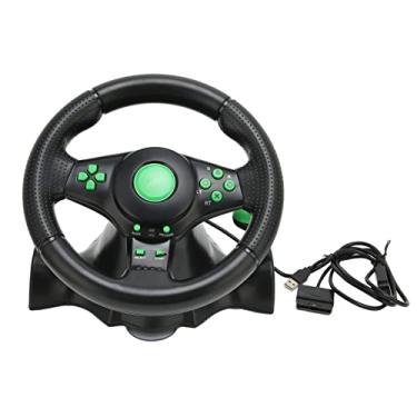 Imagem de Volante de corrida para PC, volante de jogo 180 graus carro corrida volante com pedal, para Xbox 360, para PS3, para PS2, PC, aderência ergonômica, Plug & Play