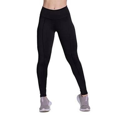 Imagem de Calça Montaria Empina Bumbum Legging Fitness Suplex Academia Cintura Alta Cor:Preta;Tamanho:M