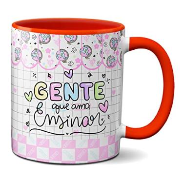 Imagem de Caneca Feliz Dia Professores Gente Que Ama Ensinar Presente (Vermelha)