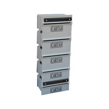 Imagem de Caixa Correio Condomínio Detrás Para Grade Cinza 5 Módulos