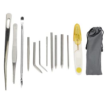 Imagem de Conjunto de agulhas paracord,12 pe?as multifuncional conjunto de agulhas paracord, ferramenta de tecelagem paracord, agulhas de costura paracord de a?o inoxid¨¢vel para suprimentos de artesanato