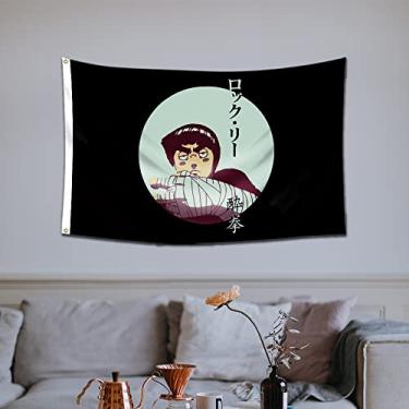Imagem de Furlista Bandeira Rock Lee Punho bêbado Naruto Bandeira para fãs 0,9 x 1,5 m/Cor vibrata/impressão HD/ Faixa de poliéster 150D para homem decoração de quarto de caverna faculdade dormitório