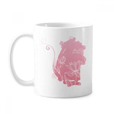 Imagem de Caneca de cerâmica de cerâmica com flor de lótus, rato, flor de rato, xícara de porcelana