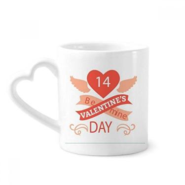 Imagem de Caneca vermelha para o Dia dos Namorados Be Mine, caneca de café de cerâmica, copo de coração de vidro