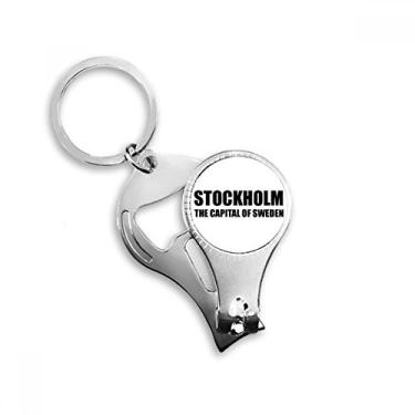 Imagem de Stockholm The Capital of Sweden Nail Nipper Ring Chaveiro Abridor de Garrafas Cortador