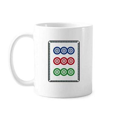 Imagem de Mahjong Circle Dots 9 Tile Pattern Caneca Cerâmica Café Porcelana Utensílios de Mesa
