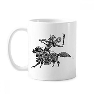 Imagem de Caneca feminina tradicional Shadow Play Ópera chinesa cerâmica cerâmica xícara de café porcelana louça
