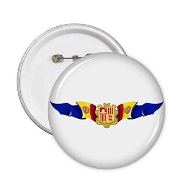 Imagem de Broche de emblema nacional da bandeira de Andorra, 5 peças