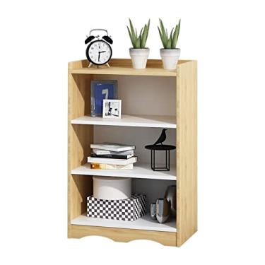 Imagem de KIZQYN Estante de livros pequena prateleira para sala de estar simples sala de estar quarto estudo varanda mesa prateleira de armazenamento estante