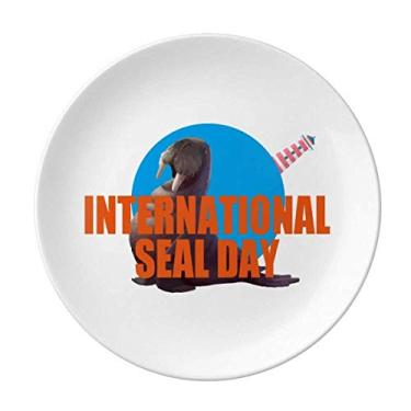 Imagem de Prato de jantar de porcelana decorativa para o Dia Internacional do Selo