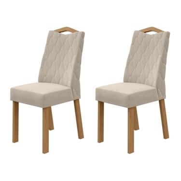 Imagem de Conjunto com 2 Cadeiras Venus Linho Bege e Amêndoa Clean
