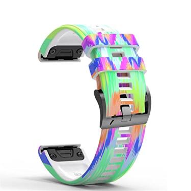 Imagem de KAPPDE Correias de pulseira para Garmin Fenix 5 5X Plus 6 6X Pro 935 945 3HR Smart Watch Impressão Esportes Silicone Pulseira s Liberação Rápida (Cor: I, Tamanho: 22mm Fenix 6 6Pro)