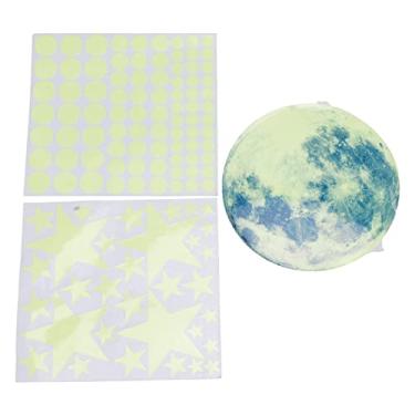 Imagem de Adesivos de Parede que Brilham No Escuro Lindos Adesivos de Parede Com Estrelas Grossas Decoração de Pontos Brilhantes Decalques Sala de Estar Combinação Faça você Mesmo (Verde)