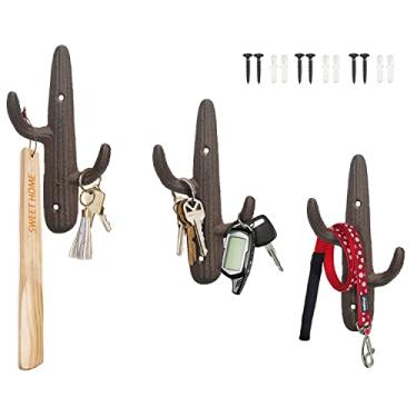 Imagem de Ganchos de casaco de cacto de ferro fundido, Marrom, 1