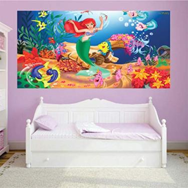 Imagem de Adesivo Parede Pequena Sereia Ariel tamanho 50cm x 100cm