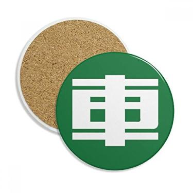 Imagem de Caneca de porta-copos chineses com personagem chinês, pedra absorvente de proteção de mesa