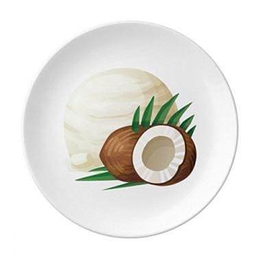 Imagem de Placa decorativa para picolés de coco, folhas de sorvete de porcelana, louça, jantar