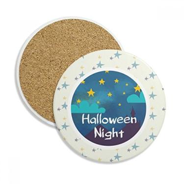 Imagem de Caneca de porta-copos The Sky Of Halloween Night Porta-copos com proteção de mesa pedra absorvente