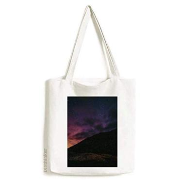 Imagem de Bolsa de lona com estrelas amarelas para presente Art Déco, bolsa de compras casual