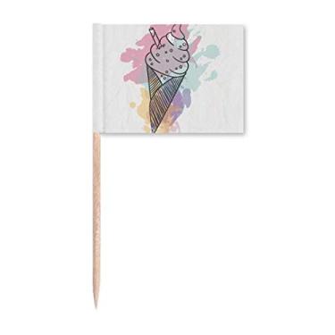 Imagem de Biscoitos aquarela, barra, sorvete, palito, bandeiras, marcador, decoração de festa