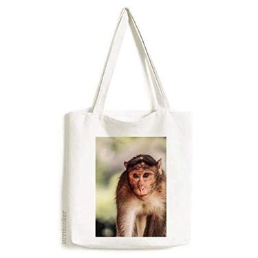 Imagem de Bolsa de lona de animal selvagem com organismo terrestre macaco bolsa de compras casual