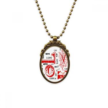 Imagem de DIYthinker Colar vintage com pingente de contas para o Dia dos Namorados vermelho e preto