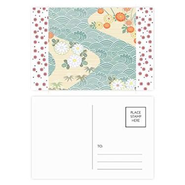 Imagem de Cartão postal de Natal com estampa de folhas de flores e ondas, cartão postal de celebração