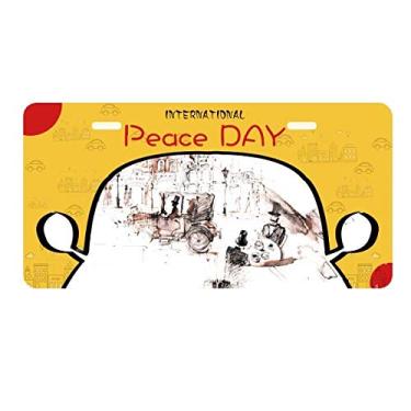 Imagem de DIYthinker Placa de carro vintage em aquarela da British Architecture para decoração de carro, dia da paz