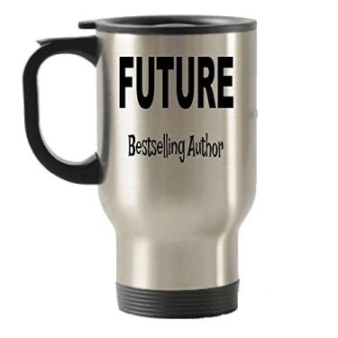 Imagem de Presentes de Autor Futuro - Caneca de Viagem Autor Mais Vendida - Copos Térmicos para Viagem - Ideias de Presente para Autores - Ou Presente de Mordaça -