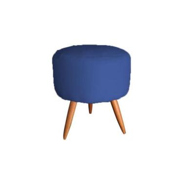 Puff Retangular para Sala e Quarto Palito Mel Suede Azul Royal