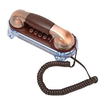 Imagem de Telefones fixos para casa, telefones de parede, telefone com fio para idosos, telefone residencial retrô de linha terrestre, telefone fixo antigo, telefone analógico para casa, escola, escritório, fábrica, hotel (bronze roxo)