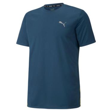 Imagem de Camiseta Puma Run Favorite Masculino -  Azul E Amarelo