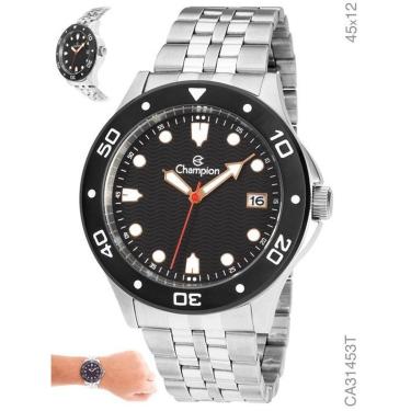 Imagem de Relógio Champion Masculino Sport CA31453T Prata aro preto-Masculino