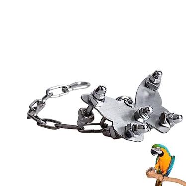 Imagem de Barn Eleven Brinquedo de aço inoxidável para gaiola de pássaro, gaiola de pássaro, pendurada, mordida, pingente de exibição para papagaio, arara, cinza africano, cacatua, periquito, calopsitas conure