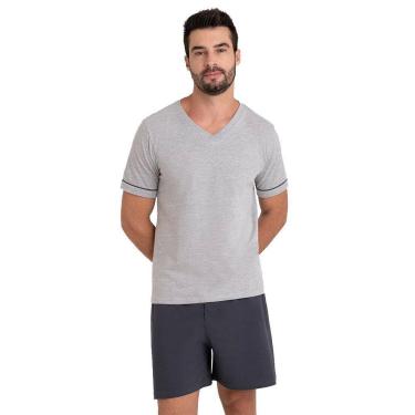 Imagem de Pijama Masculino Lupo Curto Algodão 28000-001 Cinza Escuro