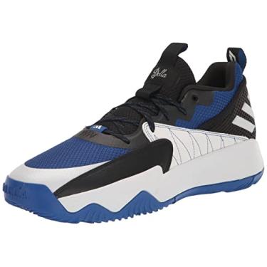 Imagem de adidas Tênis de basquete unissex adulto certificado Dame, Equipe azul royal/branco/preto, 15.5 Women/14.5 Men