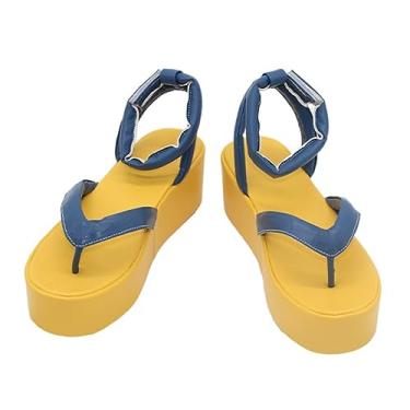 Imagem de COSGOGO Anime Nami Cosplay Sapatos Halloween Carnaval Roupa de Festa Roupa Feminina Tamancos Anime Cosplay Sapatos Role Play, Azul, 6.5