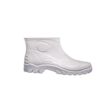 Imagem de Bota Galocha Borracha Pvc Impermeável Stivaletto Branca Cano Curto