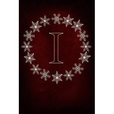 Imagem de I: Monogram Initial Notebook Journal with Magical Snowflake Red Cover