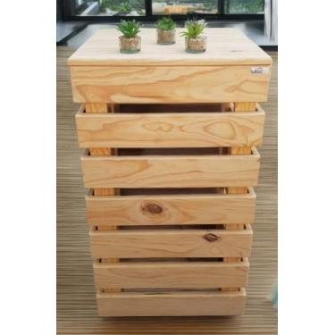 Imagem de Capa para botijão a gás de madeira com rodinhas 45x45x80 Cor:Sem verniz